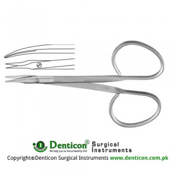 Ribbon Tenotomy Scissor Curved - Flat Shanks - Sharp , 10 cm - 4"